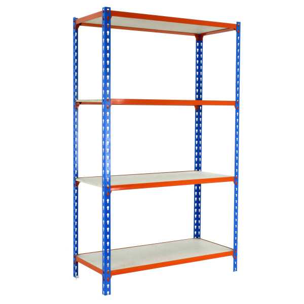 Estanteria 1500x800x500 MADERCLICK MINI 4/500 1500 AZUL/NARANJA/MADERA marca SIMONRACK