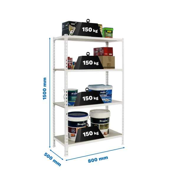 Estanteria 1500x800x500 MADERCLICK MINI 4/500 1500 BLANCO/MADERA marca SIMONRACK