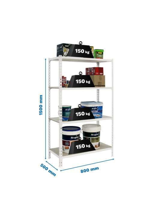 Estanteria 1500x800x500 MADERCLICK MINI 4/500 1500 BLANCO/MADERA marca SIMONRACK