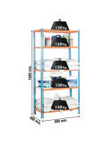 Estanteria 1800x800x300 MADERCLICK MINI 5/300 AZUL/NARANJA/MADERA marca SIMONRACK