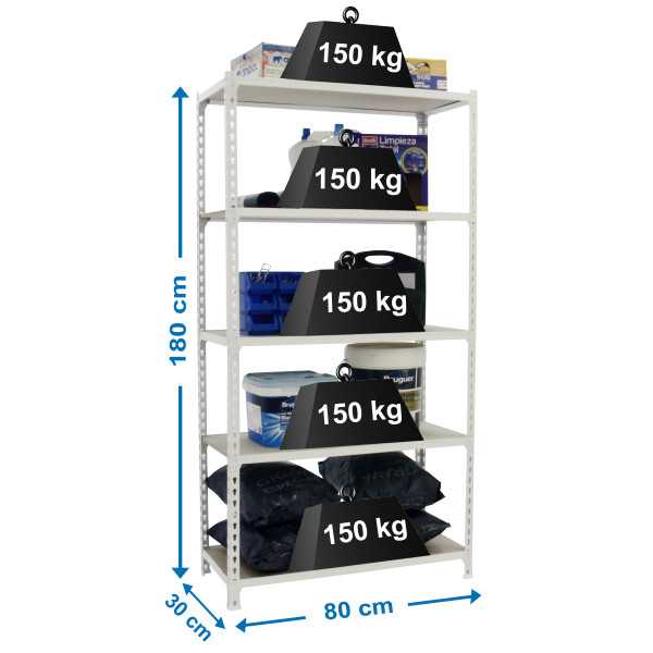 Estanteria 1800x800x300 MADERCLICK MINI 5/300 BLANCO/MADERA marca SIMONRACK