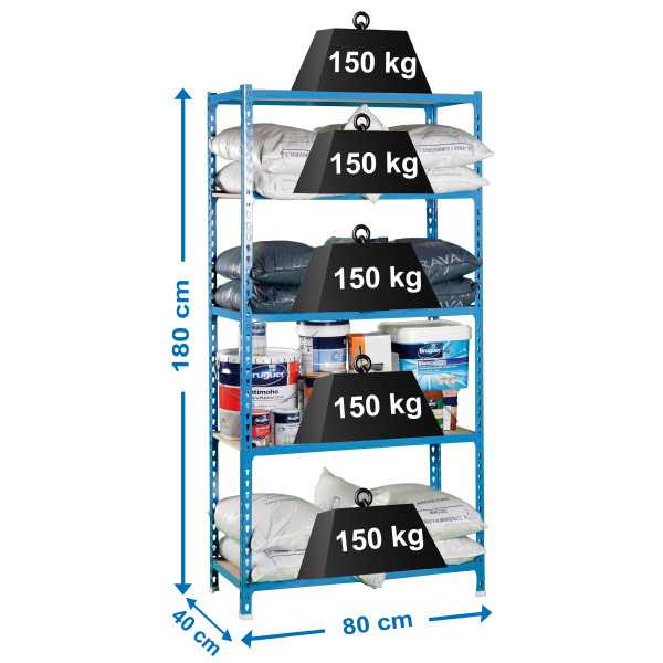 Estanteria 1800x800x400 MADERCLICK MINI 5/400 AZUL/MADERA marca SIMONRACK