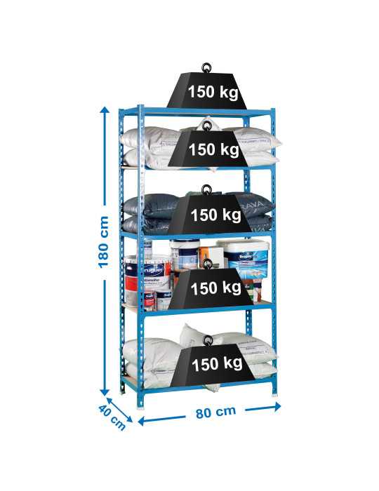 Estanteria 1800x800x400 MADERCLICK MINI 5/400 AZUL/MADERA marca SIMONRACK