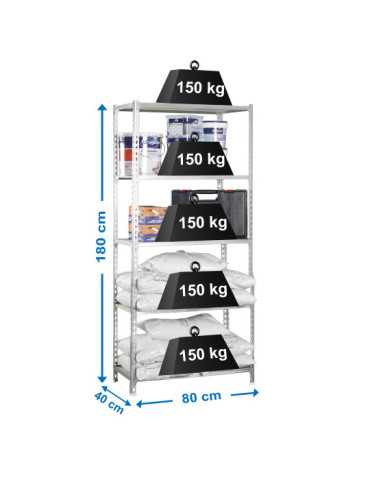 Estanteria 1800x800x400 MADERCLICK MINI 5/400 GALVA/MADERA marca SIMONRACK