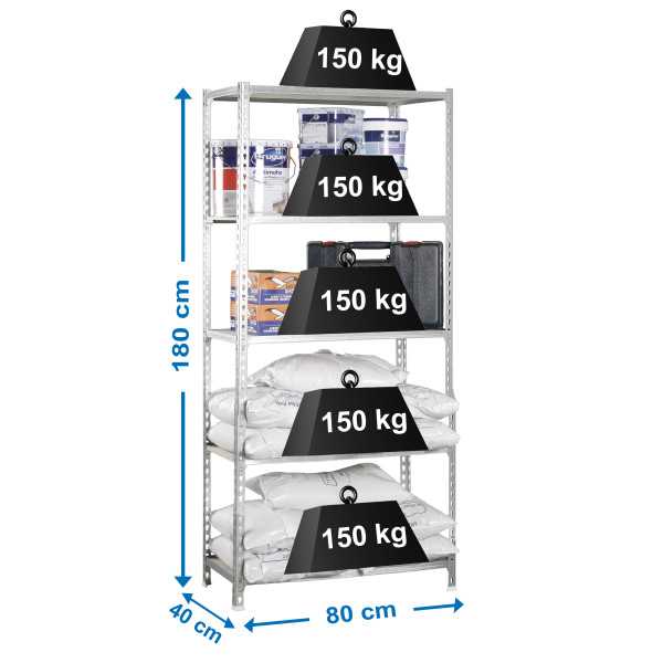 Estanteria 1800x800x400 MADERCLICK MINI 5/400 GALVA/MADERA marca SIMONRACK