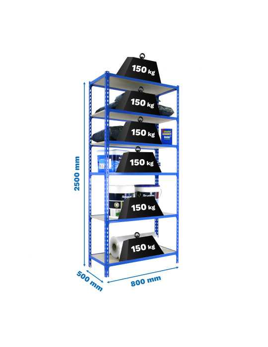 Estanteria 2500x800x500 MADERCLICK MINI 6/500 AZUL/MADERA marca SIMONRACK