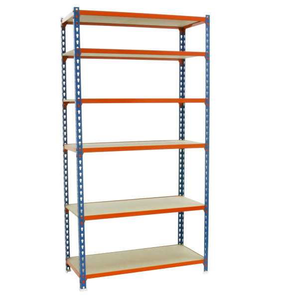 Estanteria 2500x800x500 MADERCLICK MINI 6/500 AZUL/NARANJA/MADERA marca SIMONRACK