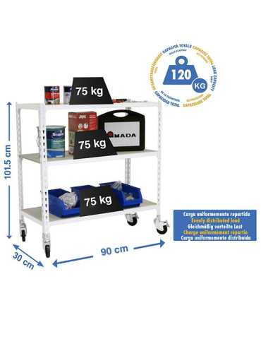 Estanteria 975x900x300 MADERCLICK MOBILE 3/300 900 BLANCO/MADERA marca SIMONRACK