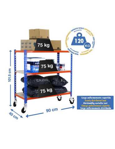 Estanteria 975x900x400 MADERCLICK MOBILE 3/400 900 AZ/NAR/MAD marca SIMONRACK