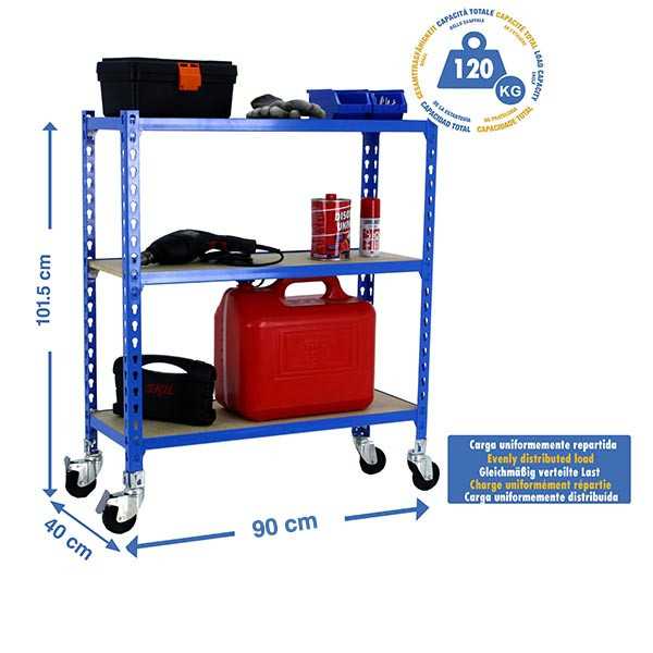 Estanteria 975x900x400 MADERCLICK MOBILE 3/400 900 AZUL/MADERA marca SIMONRACK