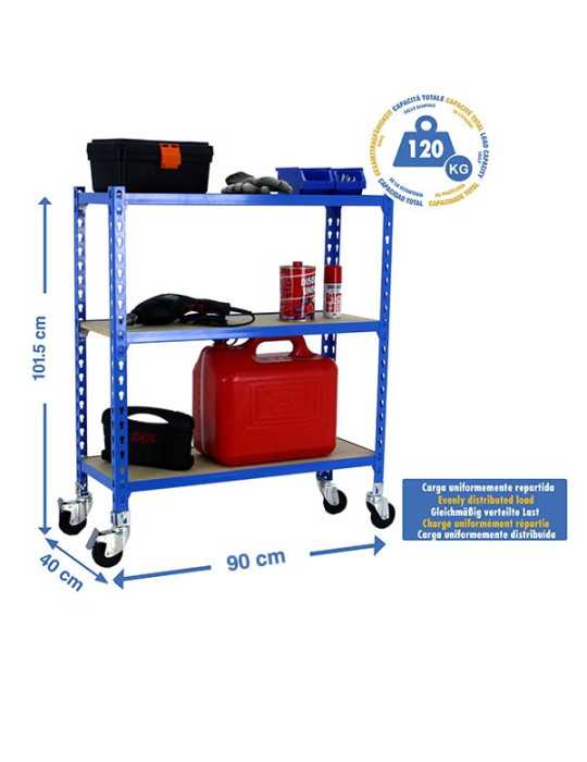 Estanteria 975x900x400 MADERCLICK MOBILE 3/400 900 AZUL/MADERA marca SIMONRACK