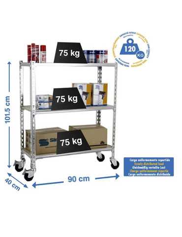 Estanteria 975x900x400 MADERCLICK MOBILE 3/400 900 GALVA/MADERA marca SIMONRACK