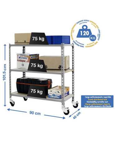 Estanteria 975x900x400 MADERCLICK MOBILE 3/400 900 GRIS/MADERA marca SIMONRACK