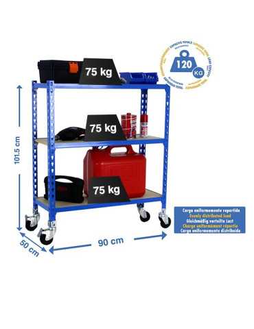 Estanteria 975x900x500 MADERCLICK MOBILE 3/500 900 AZUL/MADERA marca SIMONRACK