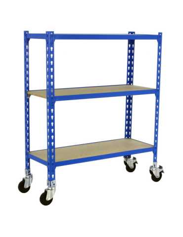 Estanteria 975x900x500 MADERCLICK MOBILE 3/500 900 AZUL/MADERA marca SIMONRACK 2
