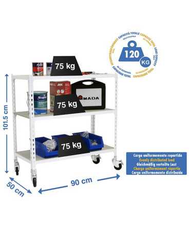 Estanteria 975x900x500 MADERCLICK MOBILE 3/500 900 BLANCO/MADERA marca SIMONRACK