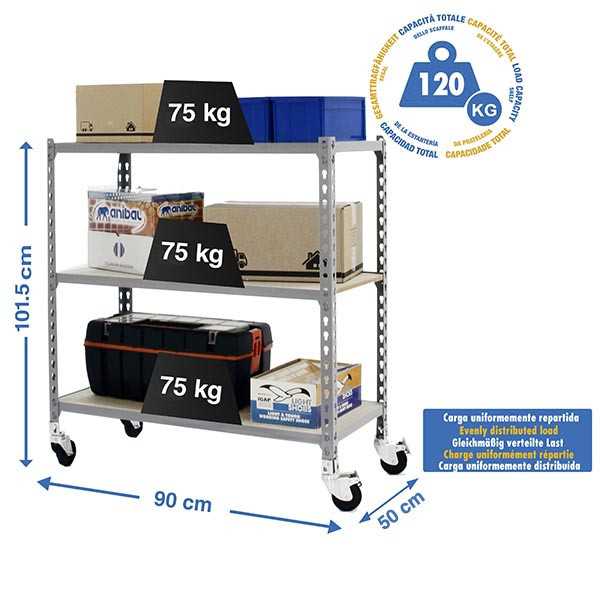 Estanteria 975x900x500 MADERCLICK MOBILE 3/500 900 GRIS/MADERA marca SIMONRACK
