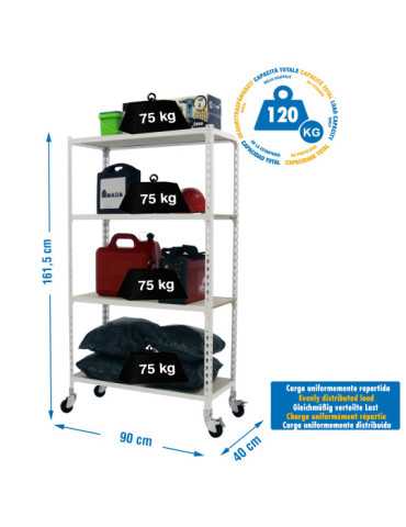 Estanteria 1575x900x400 MADERCLICK MOBILE 4/400 1500 BLANCO/MADERA marca SIMONRACK