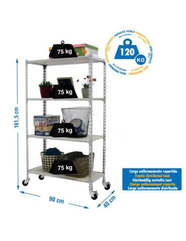 Estanteria 1575x900x400 MADERCLICK MOBILE 4/400 1500 GALVA/MADERA marca SIMONRACK
