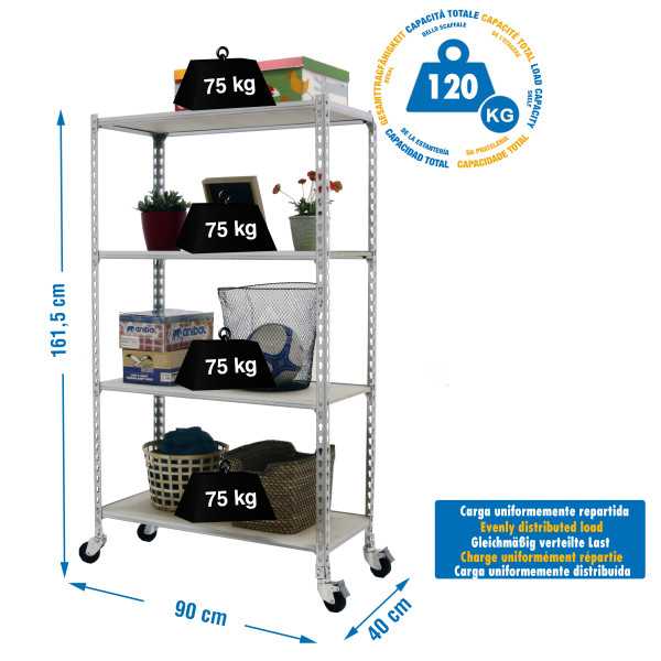 Estanteria 1575x900x400 MADERCLICK MOBILE 4/400 1500 GALVA/MADERA marca SIMONRACK