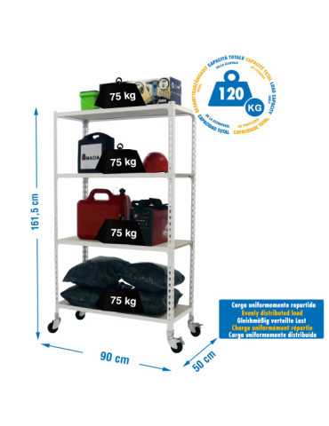 Estanteria 1575x900x500 MADERCLICK MOBILE 4/500 1500 BLANCO/MADERA marca SIMONRACK