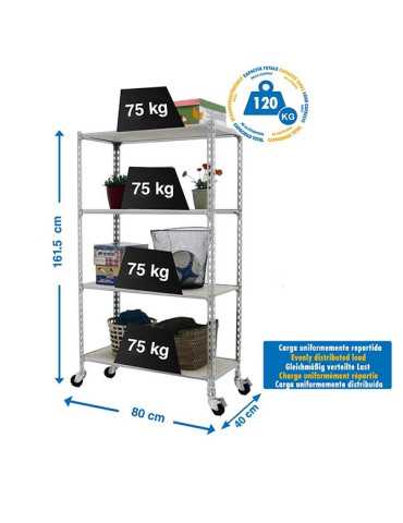 Estanteria 1575x800x400 MADERCLICK MOBILE MINI 4/400 1500 GALVA/MADERA marca SIMONRACK