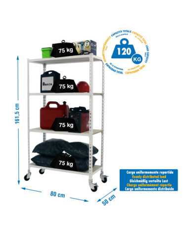 Estanteria 1575x800x500 MADERCLICK MOBILE MINI 4/500 1500 BCO/MAD marca SIMONRACK