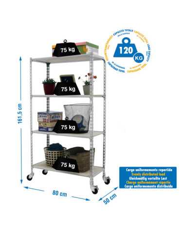 Estanteria 1575x800x500 MADERCLICK MOBILE MINI 4/500 1500 GALVA/MADERA marca SIMONRACK