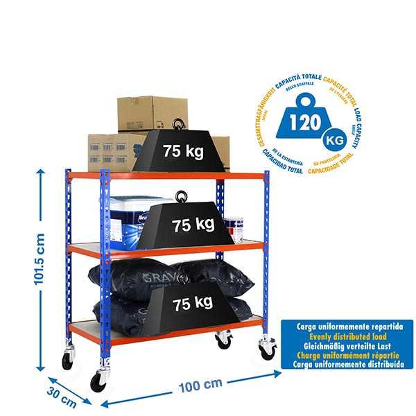 Estanteria 975x1000x300 MADERCLICK MOBILE PLUS 3/300 900 AZ/NAR/MAD marca SIMONRACK