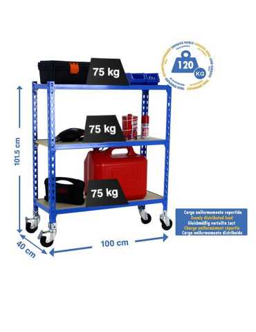 Estanteria 975x1000x400 MADERCLICK MOBILE PLUS 3/400 900 AZUL/MADERA marca SIMONRACK