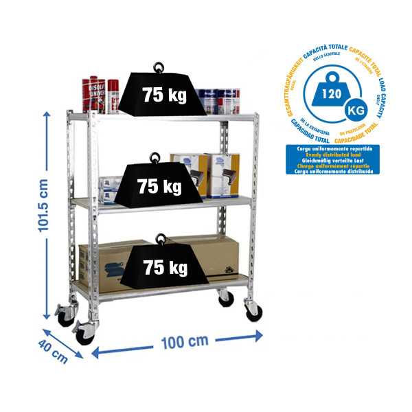 Estanteria 975x1000x400 MADERCLICK MOBILE PLUS 3/400 900 GALVA/MADERA marca SIMONRACK