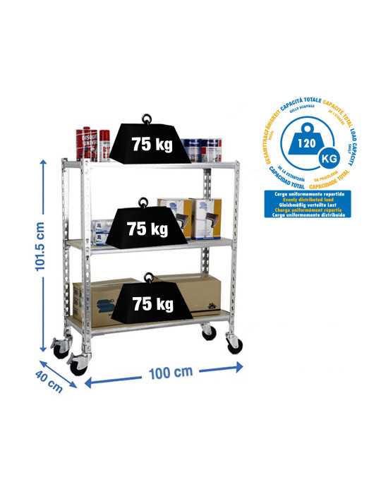 Estanteria 975x1000x400 MADERCLICK MOBILE PLUS 3/400 900 GALVA/MADERA marca SIMONRACK