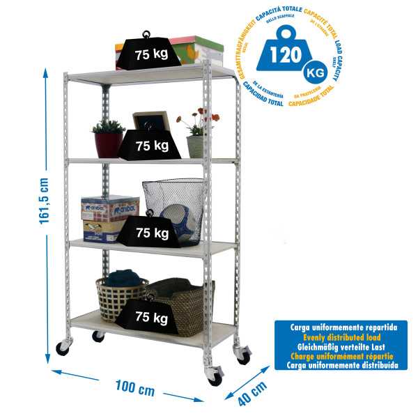 Estanteria 1575x1000x400 MADERCLICK MOBILE PLUS 4/400 1500 GALVA/MADERA marca SIMONRACK