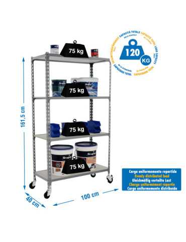 Estanteria 1575x1000x400 MADERCLICK MOBILE PLUS 4/400 1500 GRIS/MADERA marca SIMONRACK