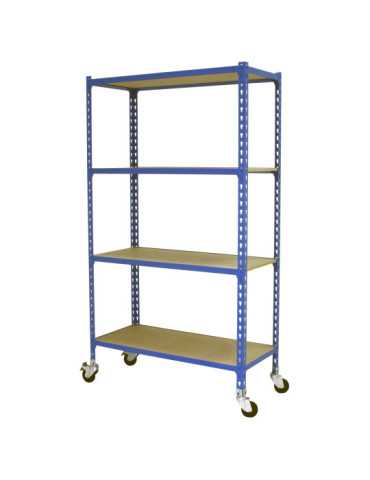 Estanteria 1575x1000x500 MADERCLICK MOBILE PLUS 4/500 1500 AZUL/MADERA marca SIMONRACK 2