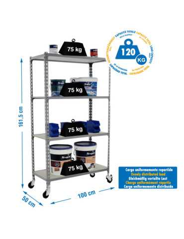 Estanteria 1575x1000x500 MADERCLICK MOBILE PLUS 4/500 1500 GRIS/MADERA marca SIMONRACK
