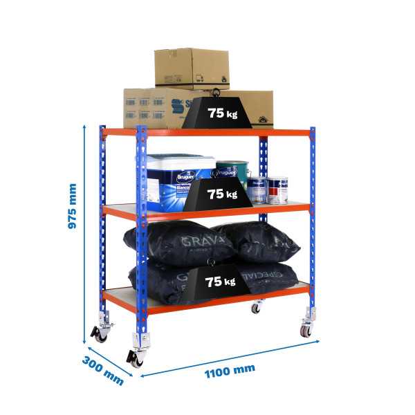 Estanteria 975x1100x300 MADERCLICK MOBILE SUPERPLUS 3/300 900 AZ/NA/MA marca SIMONRACK
