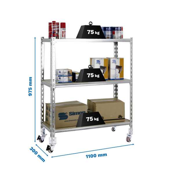 Estanteria 975x1100x300 MADERCLICK MOBILE SUPERPLUS 3/300 900 GALVA/MA marca SIMONRACK