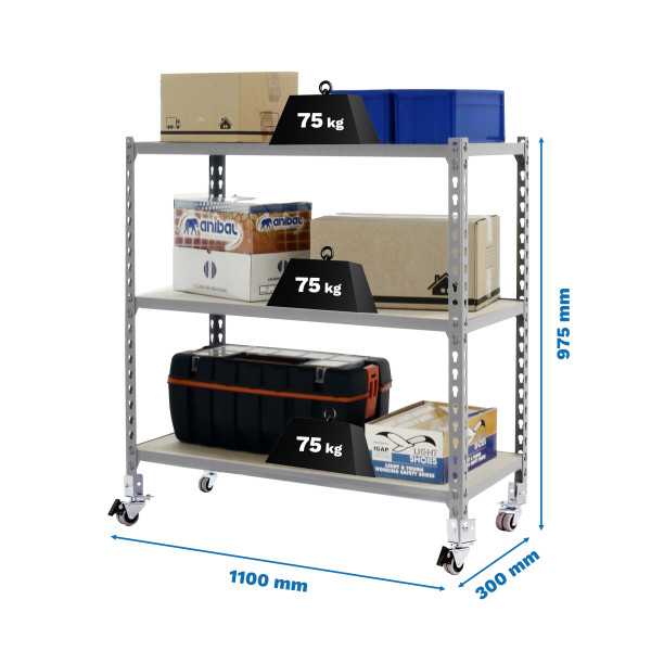 Estanteria 975x1100x300 MADERCLICK MOBILE SUPERPLUS 3/300 900 GRIS/MAD marca SIMONRACK