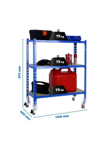 Estanteria 975x1100x400 MADERCLICK MOBILE SUPERPLUS 3/400 900 AZUL/MAD marca SIMONRACK