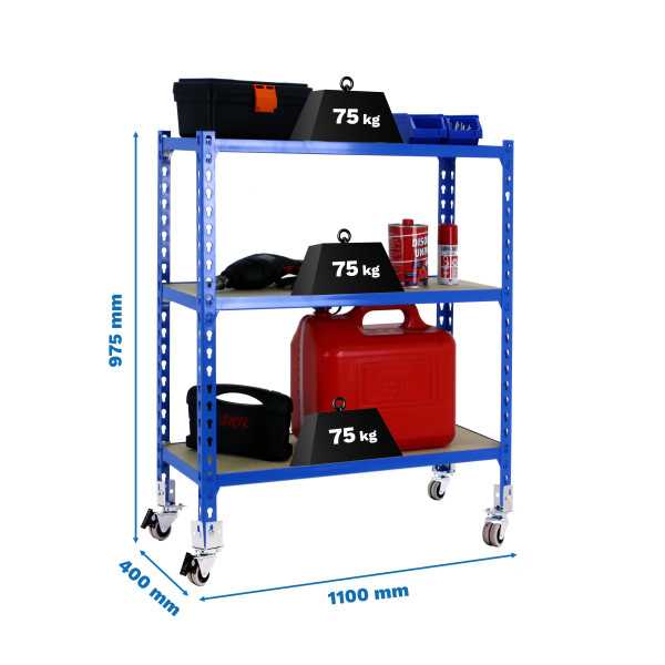 Estanteria 975x1100x400 MADERCLICK MOBILE SUPERPLUS 3/400 900 AZUL/MAD marca SIMONRACK