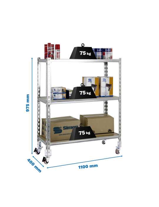 Estanteria 975x1100x400 MADERCLICK MOBILE SUPERPLUS 3/400 900 GAL/MA marca SIMONRACK