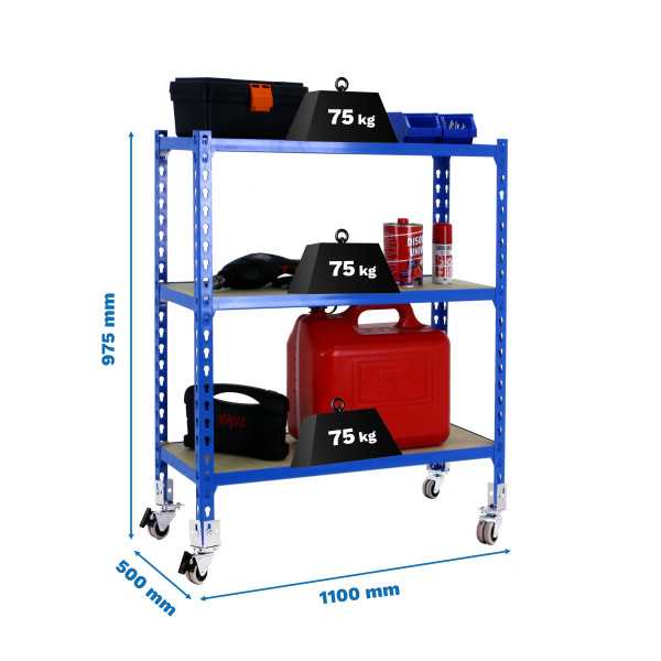 Estanteria 975x1100x500 MADERCLICK MOBILE SUPERPLUS 3/500 900 AZUL/MAD marca SIMONRACK