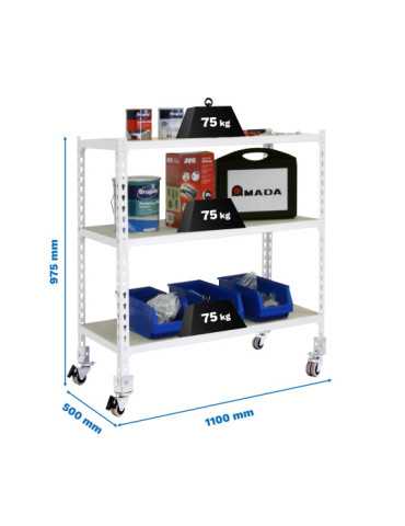 Estanteria 975x1100x500 MADERCLICK MOBILE SUPERPLUS 3/500 900 BCO/MAD marca SIMONRACK