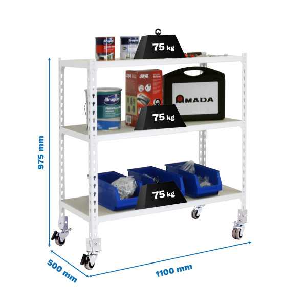 Estanteria 975x1100x500 MADERCLICK MOBILE SUPERPLUS 3/500 900 BCO/MAD marca SIMONRACK