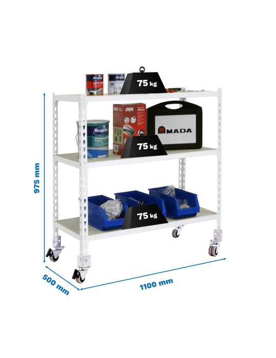 Estanteria 975x1100x500 MADERCLICK MOBILE SUPERPLUS 3/500 900 BCO/MAD marca SIMONRACK