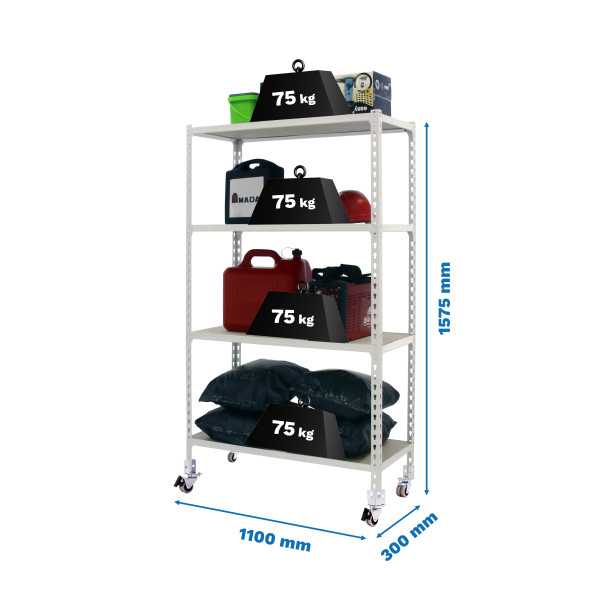 Estanteria 1575x1100x300 MADERCLICK MOBILE SUPERPLUS 4/300 1500 BCO/MAD marca SIMONRACK