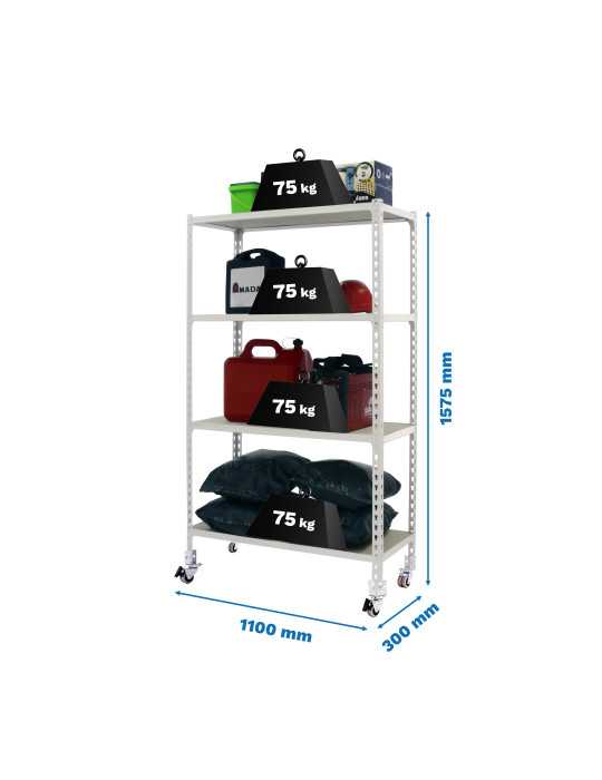 Estanteria 1575x1100x300 MADERCLICK MOBILE SUPERPLUS 4/300 1500 BCO/MAD marca SIMONRACK