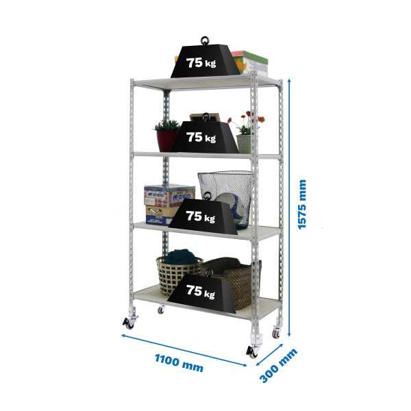 Estanteria 1575x1100x300 MADERCLICK MOBILE SUPERPLUS 4/300 1500 GALV/MA marca SIMONRACK