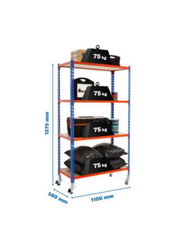 Estanteria 1575x1100x500 MADERCLICK MOBILE SUPERPLUS 4/500 1500 AZ/NA/M marca SIMONRACK